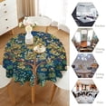 thumbnail image 4 of Nappe Florale Vintage Design Original Arbre Nappe pour Tables Rectangulaires Tissu Polyester Essuyable, 60 Pouces", 4 of 5