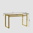 thumbnail image 7 of Miniyam 51" Modern Rectangular Glass Dining Table with Tempered Glass Top and Metal Frame, 4-6 Person Kitchen Dining Room Table, Gold, 7 of 7