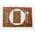 thumbnail image 1 of S4Sassy Red Artistic Leaves Printed Dining Room Reversible Tablemats With Napkins set, 1 of 3