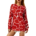 thumbnail image 3 of Liacowi Women Juniors Valentine's Day Sweatshirt Heart Letter Print Long Sleeve Pullover Tops Casual T-shirt for Teen, 3 of 7