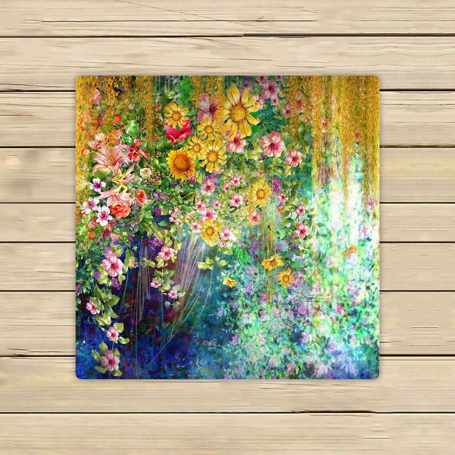 YKCG Spring Sunflower Mystic Floral Flower Hand Towel Beach Towels Bath Shower Towel Bath Wrap