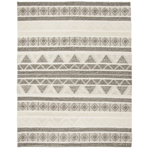 SAFAVIEH Natura Christabella Geometric Area Rug, Ivory/Grey, 11' x 15'