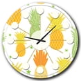 thumbnail image 1 of Designart 'Pineapple Summer Bliss Ii Mid-Century Modern Wall Clock, 1 of 1