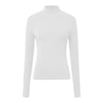 thumbnail image 4 of Women Long Sleeve Slim Fit Crop Top Womens Turtleneck Basic Slim Fitted Going Out T Shirts Winter Undershirts Striped Womens Shirt New Day Womens Shirt Long Sleeve T Shirts for Women Womens Loose Fit, 4 of 5