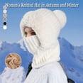 thumbnail image 3 of Sombrero de punto para mujer en otoño e invierno, gorro de punto elástico y cálido con protección para las orejas, gorro de punto resistente al viento para mujer, 3 of 3