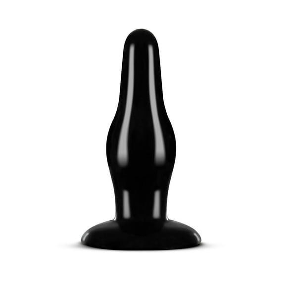 Eden PVC Anal Plug with Tapered Tip & Anchored Base, Black