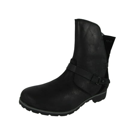 

Teva Womens Delavina Low Leather Fashion Boot Shoes Black US 8