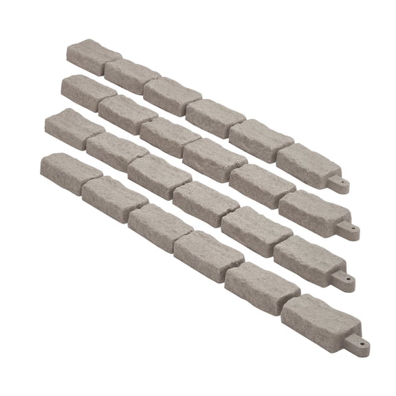 Faux Stone Landscape Edging 46.4 x 2.2 Inch Realistic Lawn Garden Border Flexible Brick Size with Anchoring Spikes Fade Resistant for Driveway Walkway Beige