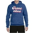thumbnail image 2 of Wild Bobby, Jesus Vibes Inspirational/Christian Unisex Graphic Hoodie Sweatshirt, Vintage Heather Blue, 3X-Large, 2 of 6