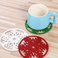 thumbnail image 4 of 6PCS Holiday Snowflake Coasters - Round Felt Drink Mats for Christmas Decor, Winter Party Supplies & Festive Table Accessories, 4 of 4