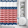 thumbnail image 4 of No Hook Shower Curtain with Built-in Rings - 4th of July Washable Waterproof Fabric Bathroom Curtains for Hotel,Rentals, Stall 48 X 72 Inch , Patriotic Stripes and Stars Memorial Day Independence Day, 4 of 9