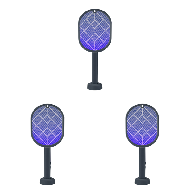 Matamoscas Eléctrico Matamoscas Doble Propósito Con Descarga Eléctrica Matamosquitos USB Lámpara Recargable para Mosquitos Dos en (gris)