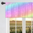 thumbnail image 2 of Rainbow Valance for Windows Kitchen Curtains 52Wx18H Inch Rod Pocket Kids Pastel Cute Colorful Sky Star Girls Art Printed Cartoon Princess Living Room Bedroom Window Drapes Treatment 2 Panels, 2 of 5