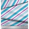 thumbnail image 3 of Soimoi Blue polyester Crepe Fabric Diagonal Stripe Decor Fabric Printed Yard 52 Inch Wide, 3 of 5