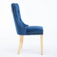 thumbnail image 4 of Velvet Dining Chairs Set of 2, Modern Upholstered Side Chairs with Chrome Legs and Nailhead Trim, Solid Wood Frame Kitchen Dining Room Chairs, Blue1, 4 of 15