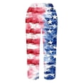 thumbnail image 4 of qelini Wide Leg Pants for Women Plus Size 4th of July Capris Pants Elastic Waist Print Ankle Pants Daily Wear, 4 of 5