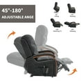 thumbnail image 2 of Domi Bonn Power Black Chenille Lift Recliner Chair Dual Motor Infinite Position Up to 350 LBS with Solid Wood Armrests, Heat Massage and Heavy Duty Motion Mechanism, Black, 2 of 7