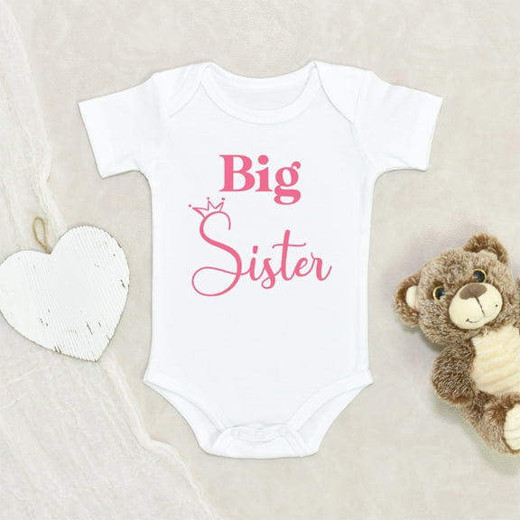 Pregnancy Announcement Baby Clothes - Big Sis Crown Baby Clothes - Princess Baby Clothes