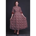 thumbnail image 2 of Bimba Robe à Manches Retroussables Imprimée Florale pour Femmes Col Mandarin Chemise Boutonnée-TTTG, 2 of 5