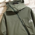 thumbnail image 4 of Mens Slanting Zipper Solid Color Hooded Jacket Waterproof Kangaroo Pocket Rush Jacket, 4 of 5