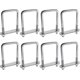 thumbnail image 1 of 8pcs Square U-Bolts with Plate & Nut for Trailer Roof Mounting, 20x60x120mm M10 Threaded Silver Hardware Set, 1 of 5