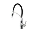 thumbnail image 1 of Kitchen Faucet Solid Brass Single Handle, One Hole Kitchen Sink Faucet With 360 Swivel Modern Rubber Neck Pull Down Sprayer Rubb ,Versatile Features, 1 of 7