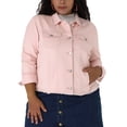 thumbnail image 2 of ChaqueDe MezclilDeshilachaCon Frente Lavado Clásico PaMujer De TalGrande Ro1X, 2 of 6
