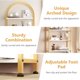 thumbnail image 4 of 71.5-pulgada de altura arched estante con doors almacenamiento - industrial book estante con sturdy metal frame y quality boards, freestanding para exposición shelving in gold, 4 of 5