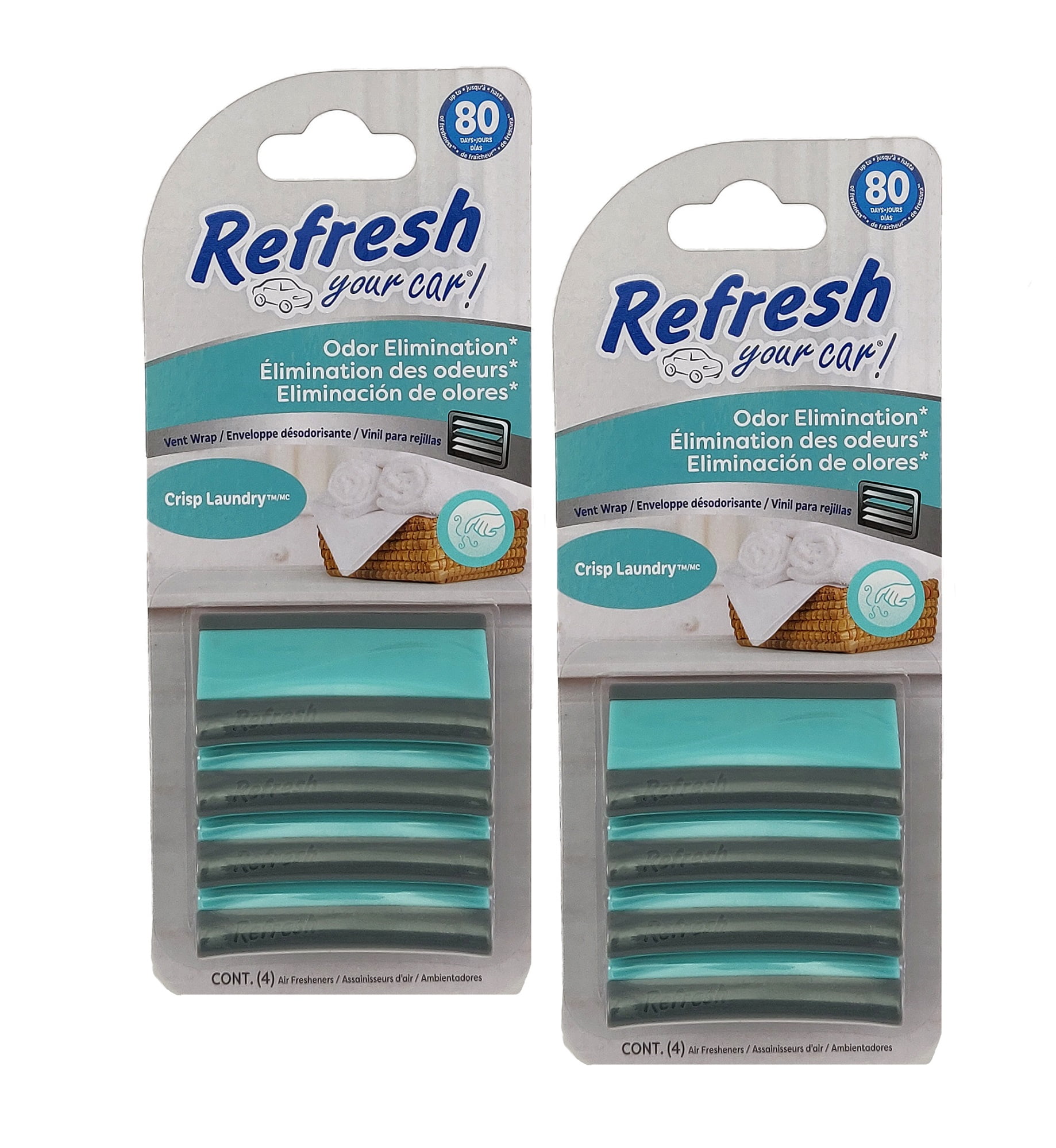 Refresh Your Car Vent Wrap Air Freshener for Auto Air Vent freshener, 4