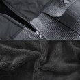 thumbnail image 3 of Men's Heavyweight Flannel Zip Up Fleece Lined Plaid Sherpa Jacket (KDC Gray (No Hood), S), 3 of 3
