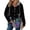 Black, variant on Christmas Women's Fashion Casual Raglan Long Sleeve Drawstring Jacket Vintage Button Hooded Jacket for Holiday Retro Style,Blue,M