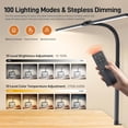 thumbnail image 4 of LED Desk Lamp for Home Office, Eye-Caring Desk Light with Clamp, 24W Double Head Architect Task Lamp Stepless Dimming, Flexible Gooseneck Bright Table Lamp for Study Reading Workbench Drafting, 4 of 8