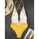 thumbnail image 5 of Traje de baño de una pieza con escote en V profundo y cintura alta con múltiples posiciones y vendaje para mujer, 5 of 6