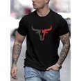 thumbnail image 1 of Men's Casual Letter Print T-Shirt - Stretchy Polyester Blend, Crew Neck, Short Sleeve, Summer Fashion Tee, 1 of 6