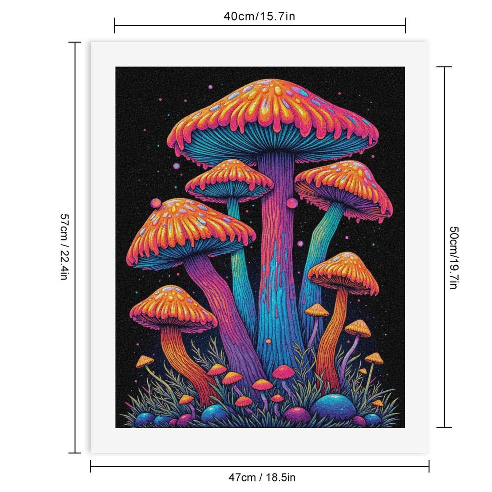 Paint By Numbers Kit for Adults Beginner - DIY Psychedelic Mushroom Fantasy Art Canvas Painting Kits for Adults, Frameless Paint By Number for Adults for Home Wall Decor 16x20 Inch