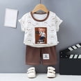 thumbnail image 2 of Baby Boy Clothes Short Sleeve Contrast Color Sweatshirt Toddler Boy Spring Summer Party Pants Set, 2 of 6