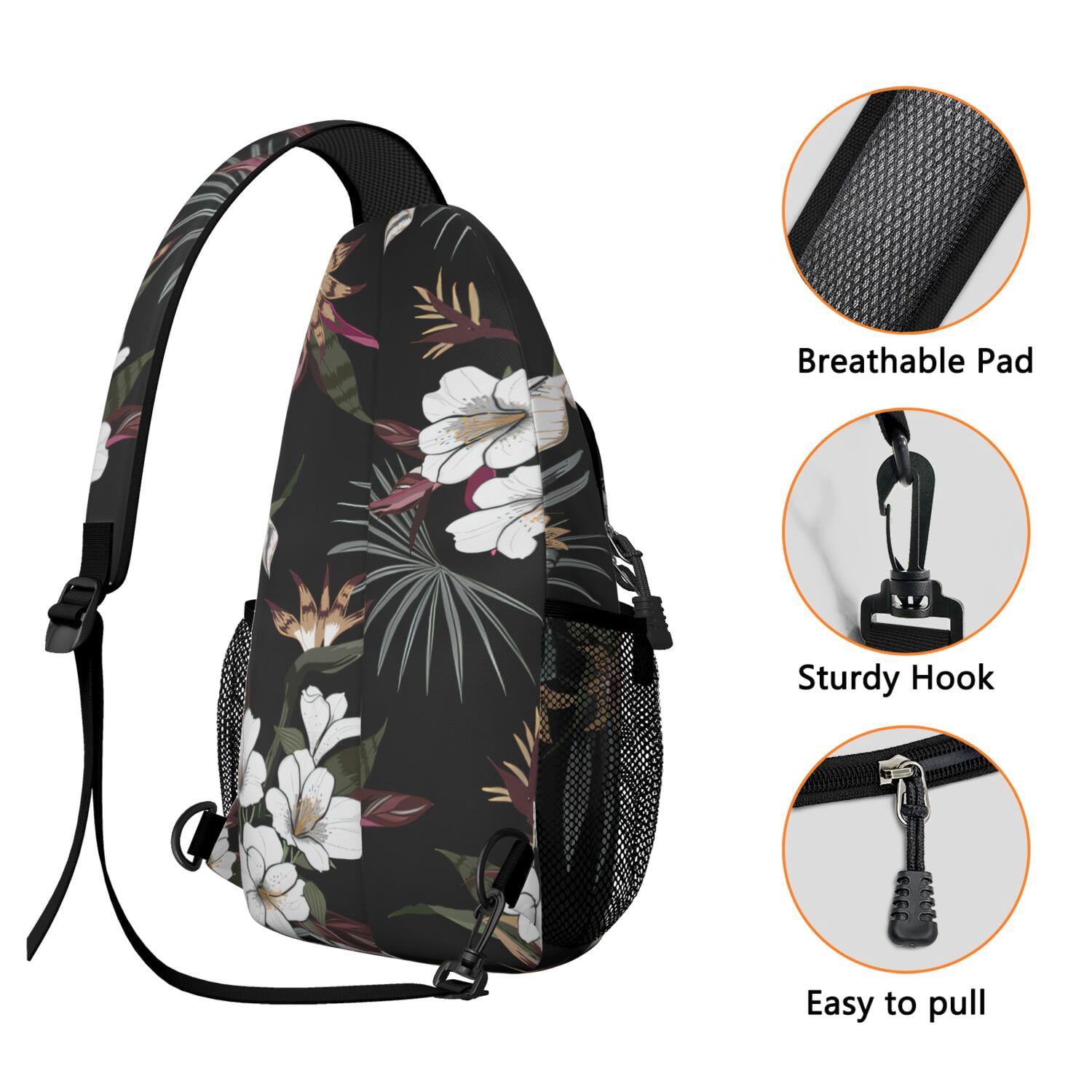 Hawaiian Jungle Crossbody Bag - Durable & Comfortable Sling Bag - Anti-Theft Design for Commuting, Biking, Urban Lifestyle