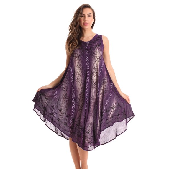 Riviera Sun Dress Dresses for Women (Small, Purple Acid Wash)