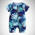 thumbnail image 3 of Hifoo Summer Baby Short Sleeved Baby Print Double Zipper Men's Baby Onesie Bodysuit Trendy Toddler Dailywear, 3 of 3