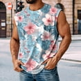 thumbnail image 5 of adaychics Beach Tank Tops for Men Hibiscus Floral Beach Sleeveless T Shirts Summer Tank Tops for Vacation Travel, 5 of 6