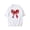 White, variant on Crewneck T Shirt Black Red Bow With Heart Print Casual Wear For Women And Men