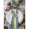 thumbnail image 2 of Navy Blue Green Striped Cloth Napkins Set of 6 Reusable Dinner Napkins, Modern Minimalist Ombre Lines Cocktail Napkin Washable Table Napkins for Wedding/Holiday Party/Baby Shower 20"x20", 2 of 7