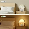 thumbnail image 5 of LOFTER-PRO Ceramic Table Lamp for Living Room, Desk Lamps for Bedroom Pleated Fabric Bedside Nightstand Bedside Lamp Table Lamps, Beige, 5 of 9