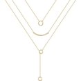 thumbnail image 1 of Collares en capas de oro para mujer, chapados en oro de 14 quilates, perlas de barra de revestimiento múltiple, disco, luna, mariposa, medallón, gargantilla ajustable en capas delicadas, 1 of 2