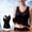 Black, variant on Women's Lined Thermals Underwear Tops Base Layer Tank Top Vest for Cold Weather Beige XXL