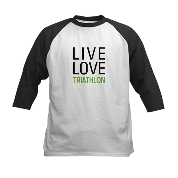 CafePress - Live Love Triathlon Kids Baseball Jersey - Kids Cotton Baseball Jersey, 3/4 Sleeve Shirt