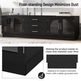 thumbnail image 5 of 68.9''TV Stand for TVs up to 75", Entertainment Center Media Console Cabinet with 4 Doors and 3 Drawers, Wood Storage Cabinet for Living Room or Bedroom, Black, 5 of 8