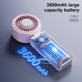 thumbnail image 4 of ROLKFUK Handheld Fan with Semiconductor Ice Cooling, USB Rechargeable Foldable Digital Display High-Speed Portable Fan for Travel, Pink, 4 of 8