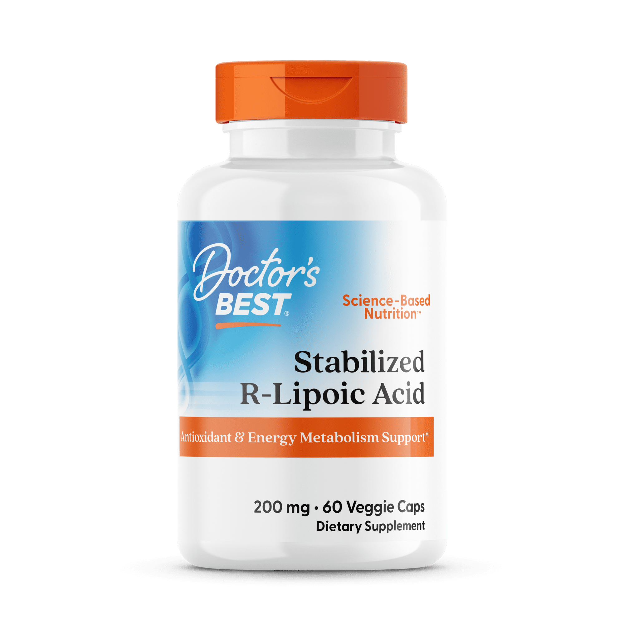 Doctor's Best Stabilized R-Lipoic Acid with BioEnhanced Na-RALA , Non-GMO, Gluten Free, Soy Free, Vegan, Helps Maintain Blood Sugar Levels, 200 mg 60 Veggie Caps