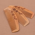thumbnail image 4 of EeaseMX Peine de madera de durazno para barba, antiestático, de dientes finos, para masaje capilar (17-3 con paquete), 4 of 7